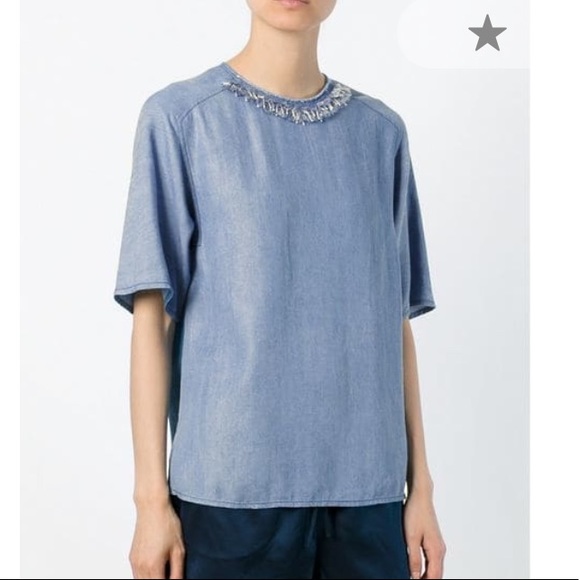 3.1 Phillip Lim Tops - 3.1 Phillip Lim  HOST PICK frayed denim top